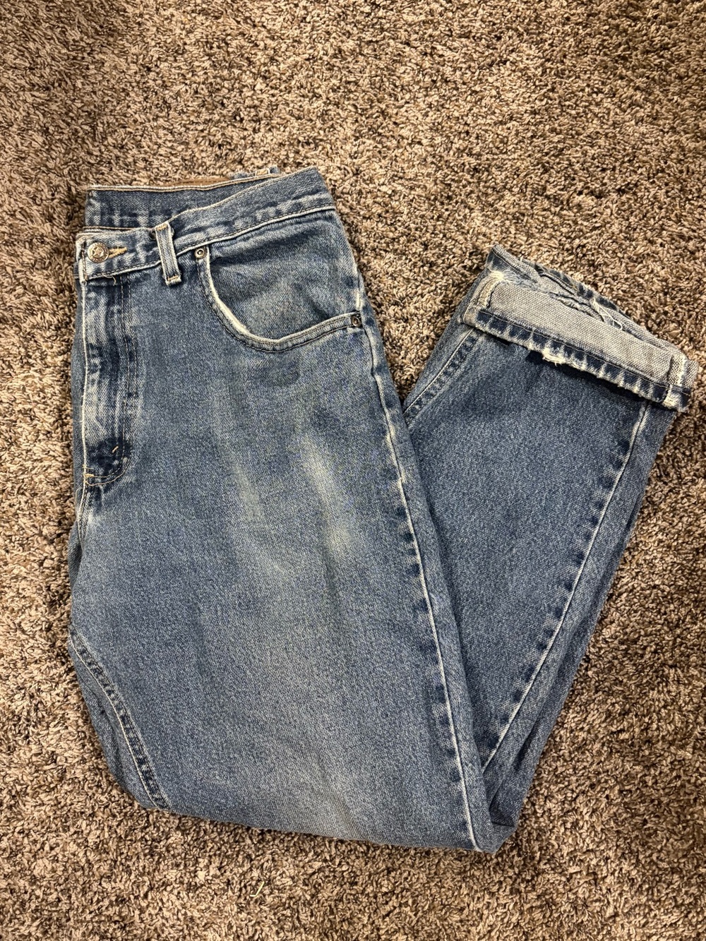 Vintage 90’s Faded Glory Medium Blue High-Rise Straight-Leg Jeans